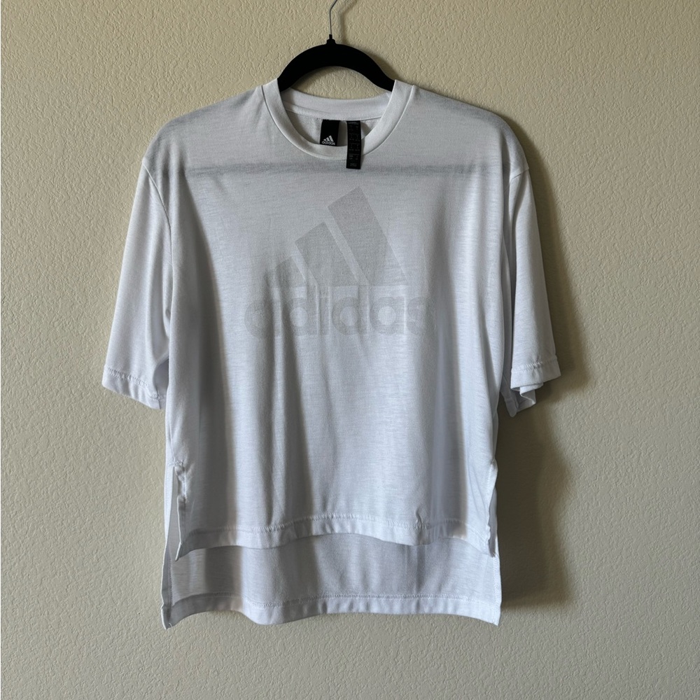 White adidas crop top